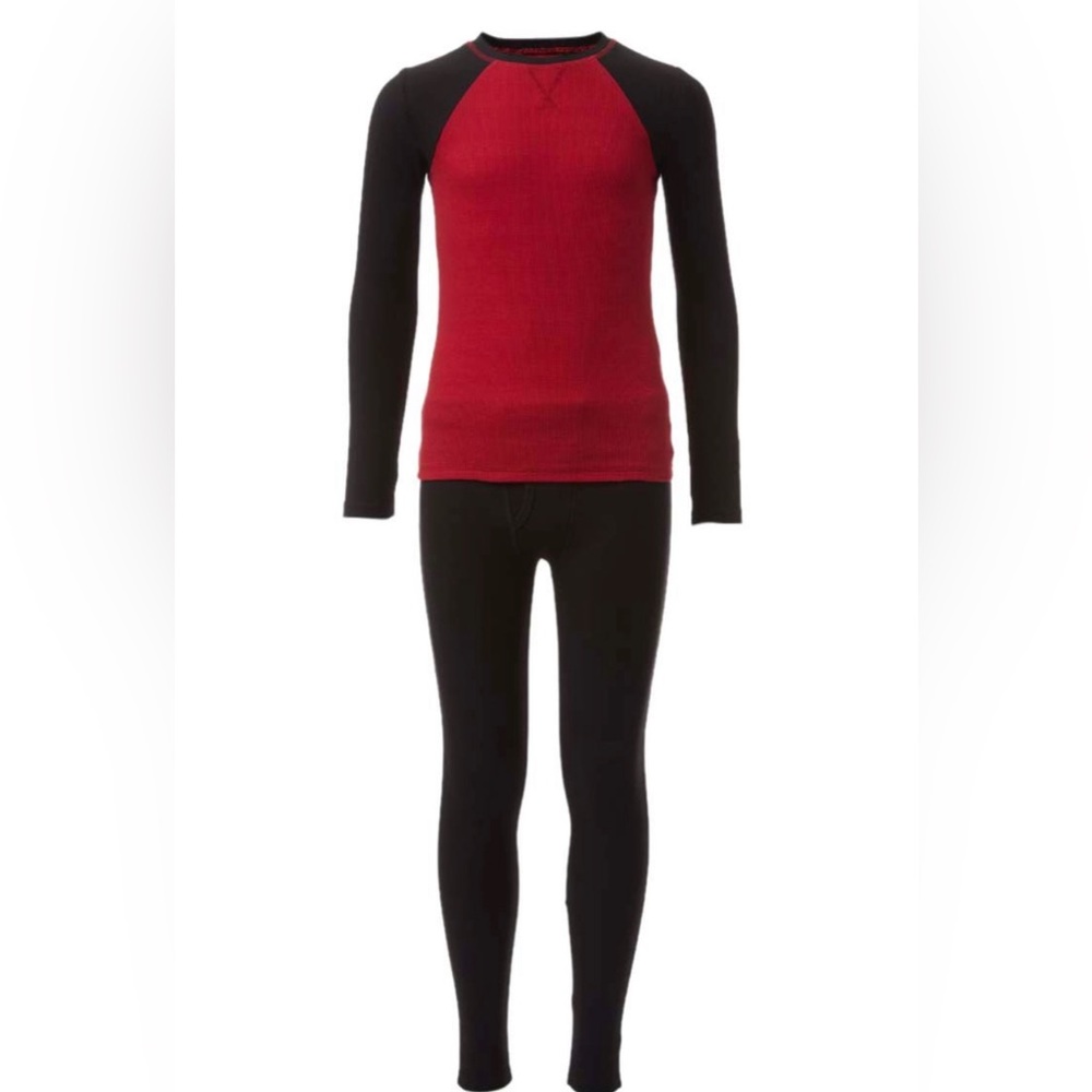 CUDDL DUDS THERMAL 2 PIECE SET: BLACK/RED: NEW IN PACKAGE: SIZE SMALL (6/7)